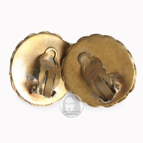 Rare Chanel Earrings Roaring Lion Head Art Deco Style Clip On Vintage 70s HTF - Picture 11 of 15